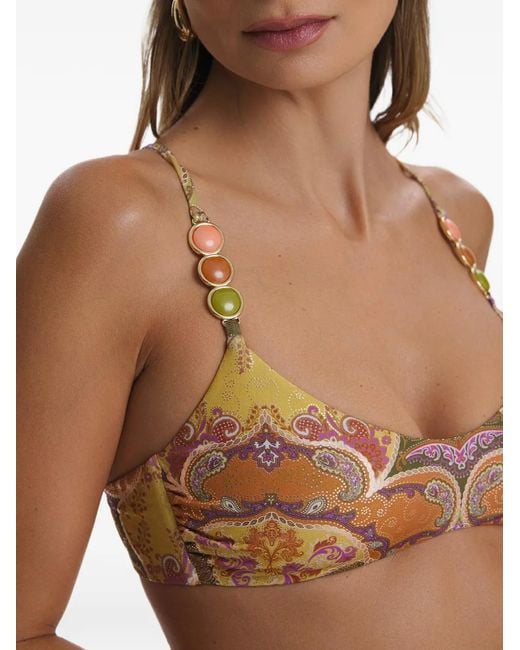 SOFIA ERHAN White Giselle Beaded Print Swimsuit