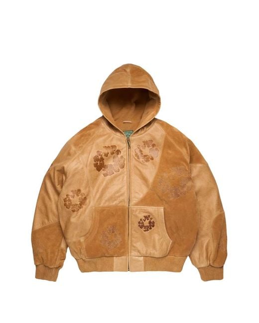 DENIM TEARS Brown Patchwork Wreath Hoodie for men