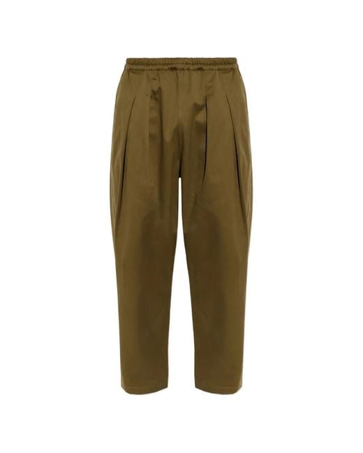 Maison Margiela Green Pleated Loose-Fit Trousers for men