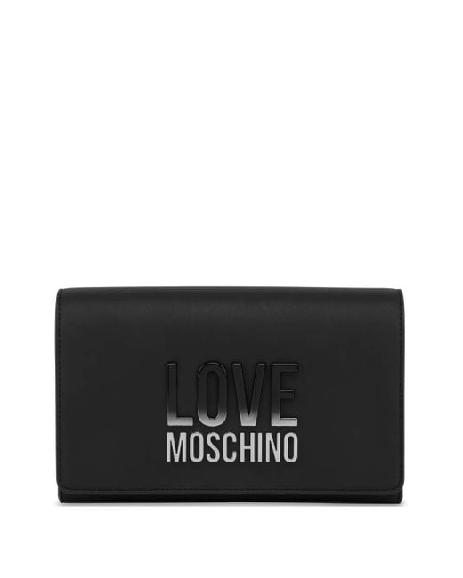 Love Moschino Black Logo-Plaque Crossbody Bag