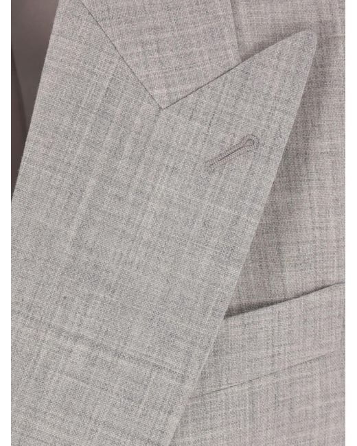 Saint Laurent Wool-silk Blazer Gray