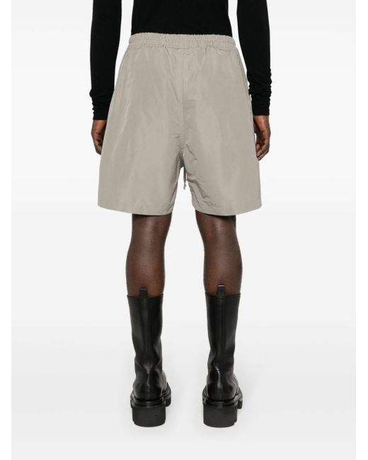Rick Owens Gray Side-slits Faille Bermuda Shorts for men