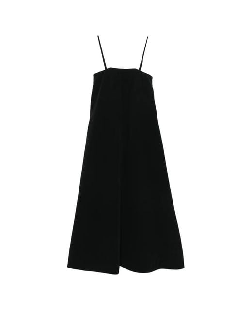 Joseph Black Banna Spaghetti-Strap Midi Dress