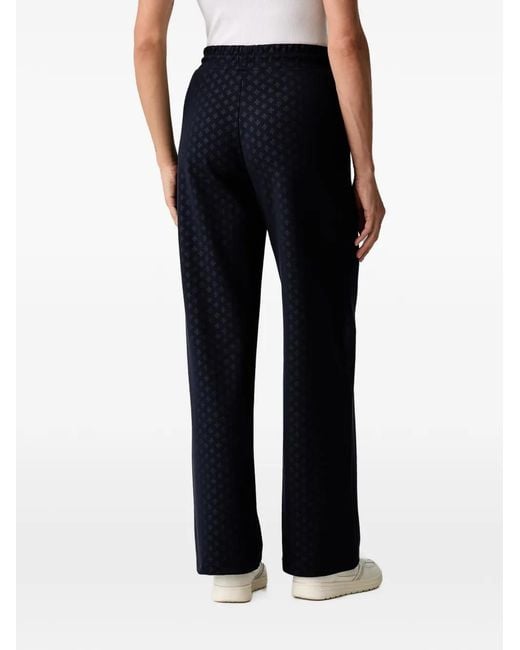 Guess Black Monogram-Pattern Drawstring Track Pants