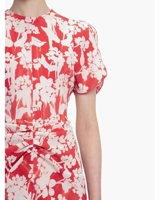 Victoria Beckham Floral-Print Gathered Mini Dress
