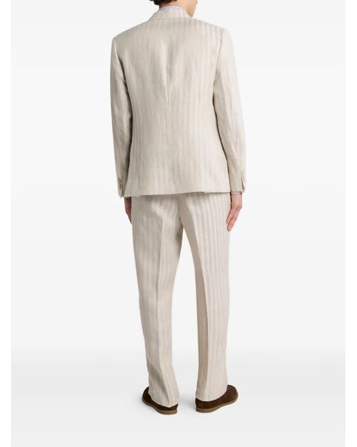 Etro Natural Striped Single-Breasted Jacket for men