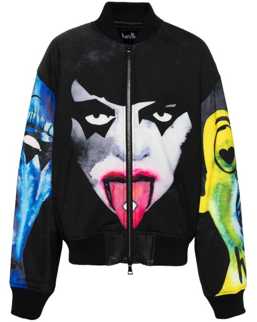 Chaqueta bómber con estampado gráfico Haculla de hombre de color Black