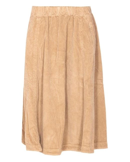 TRUE AVENUE Natural Elastic-Waist Corduroy A-Line Skirt