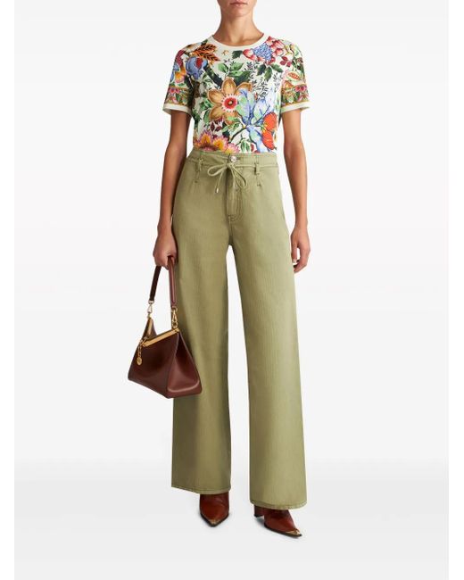 Etro Green Wide Jeans