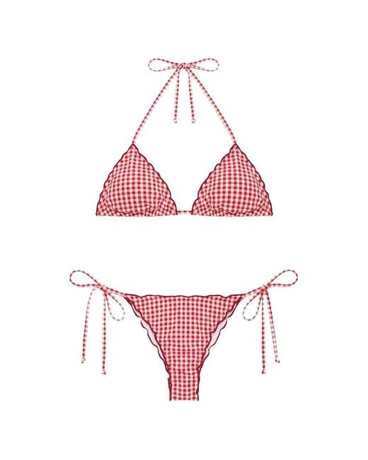 Mc2 Saint Barth Pink Sagitami Vichy Pattern Bikini