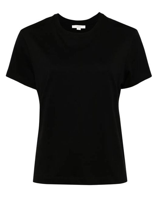 Vince Black Crew-Neck Cotton T-Shirt