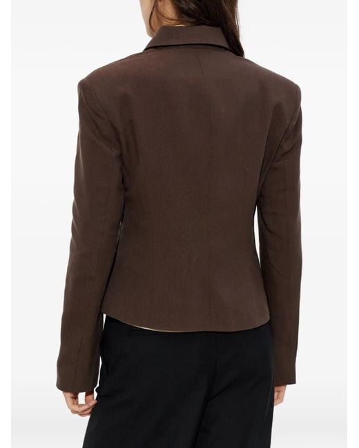 IRO Brown Ruched Zip-Up Jacket