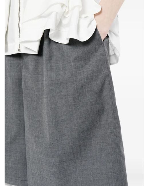 JNBY Gray Double-Layer Hem Shorts