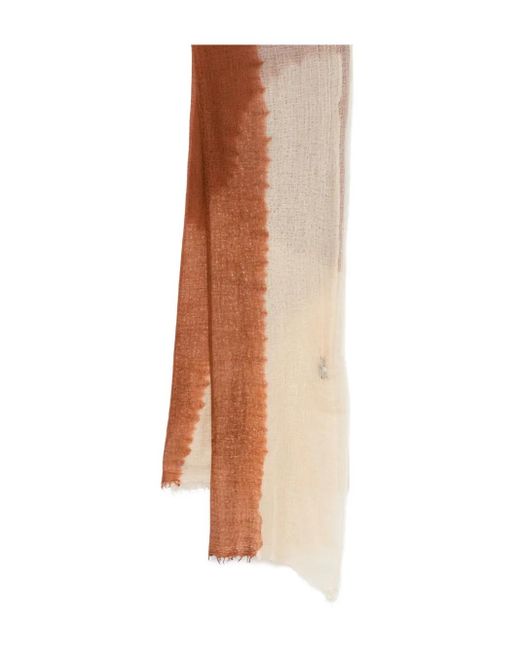 Sciarpa Con Frange di Suzusan in Brown