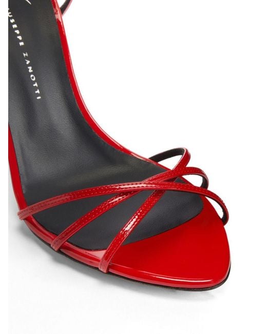 Giuseppe Zanotti Red Amila 90mm Leather Sandals