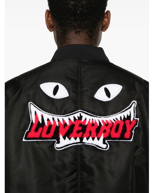 Charles Jeffrey Black Eye-Patch Padded Bomber Jacket for men