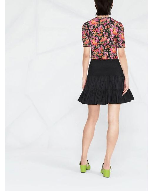 Maje Gesmockte Mini-Rok Met Ruches in het Black