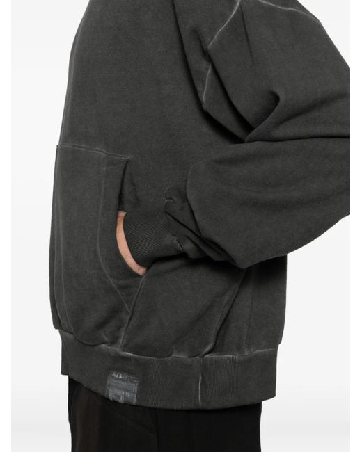 Izzue Black Graphic-Embroidered Hoodie for men