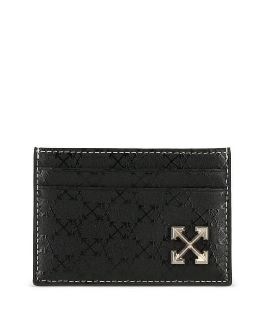 Off-White c/o Virgil Abloh Black Monogram-Patterned Card Holder for men