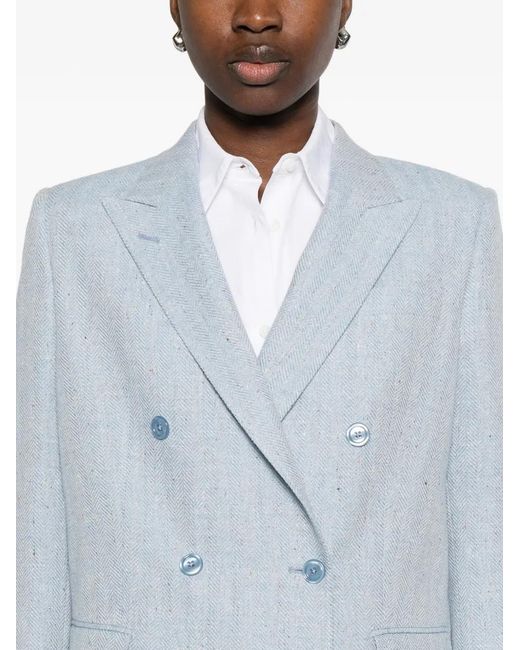 Tagliatore Blue Double-Breasted Blazer