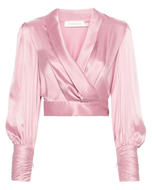 Top con diseño cruzado Zimmermann de color Pink