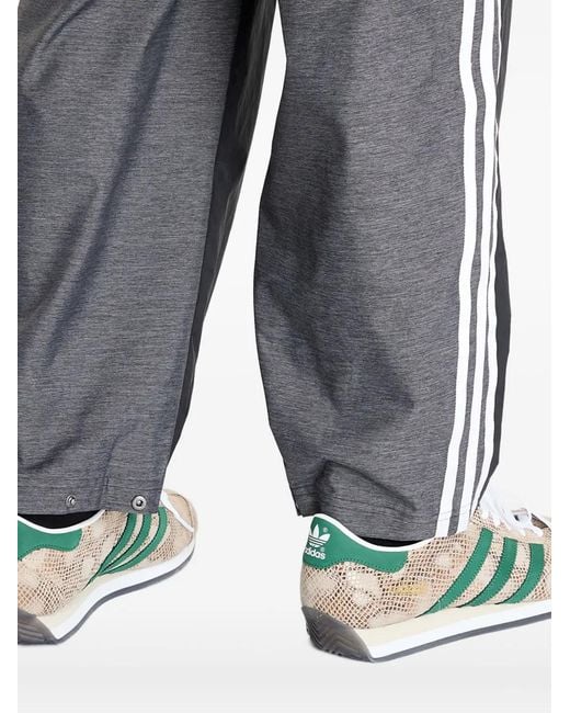 Adidas Black Three-Stripes Panelled Track Pants for men