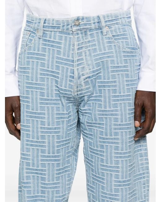 KENZO Blue Weave Bottan Jeans for men