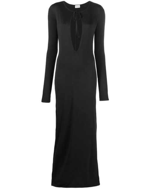 Magda Butrym Black Cut-Out Silk Maxi Dress
