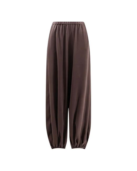 Alysi Brown Baloon Silk Trousers