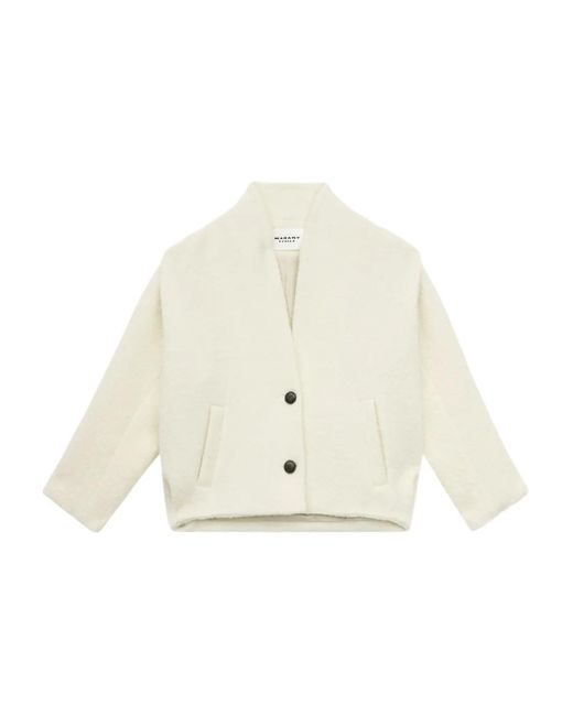 Isabel Marant White Drogo Collarless Buttoned Jacket