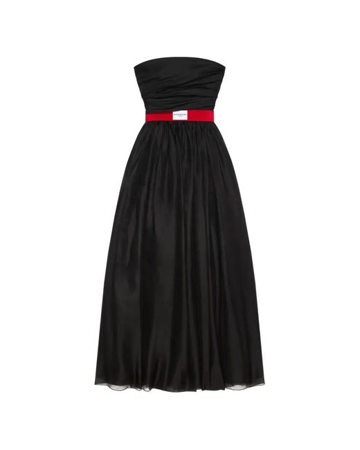 Givenchy Black Ruched Strapless Gown