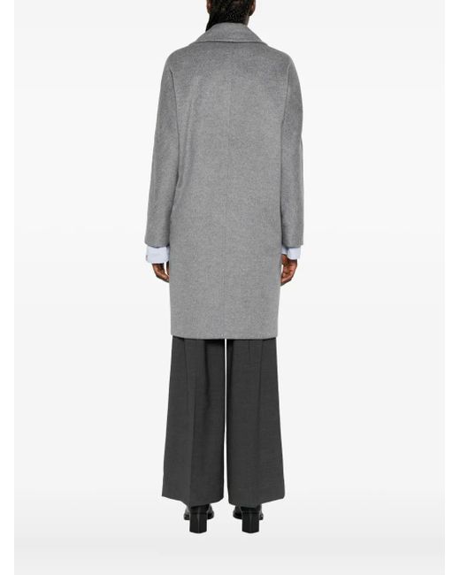 Max Mara Wollen Jas Met Dubbele Rij Knopen in het Gray