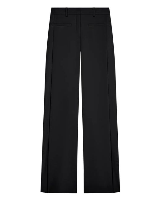 Courreges Black Logo Pleated Trousers