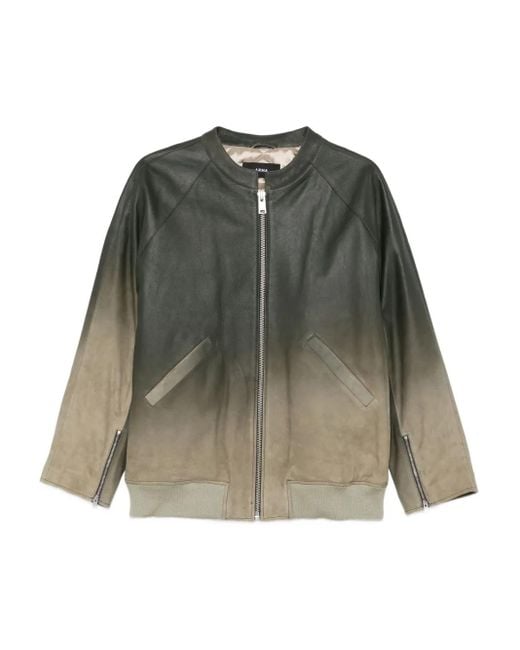 Arma Green Ombre Zip-Front Leather Jacket