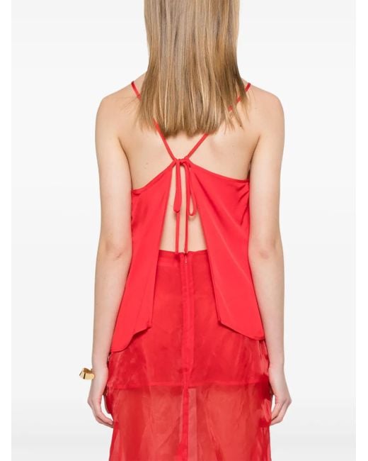 Twinset Red Square-Neck Tank Top