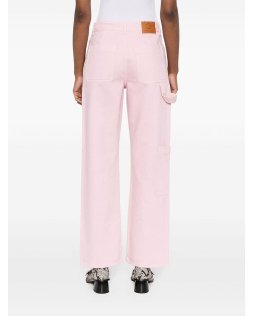 Claudie Pierlot Pink Straight-leg Organic-cotton Jeans