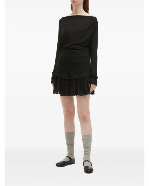 B+ AB Black Ruffled Mini Skirt