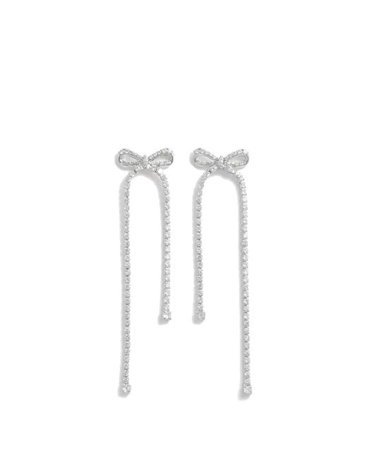 Self-Portrait White Crystal Bow Earrings