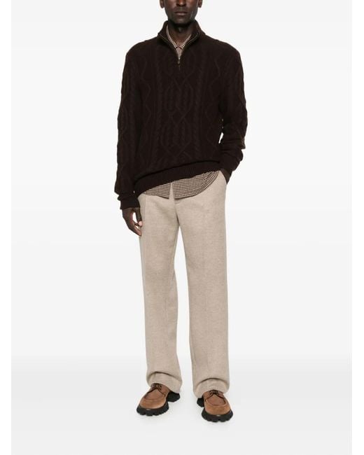 Bompard Black Cable-Knit Sweater for men