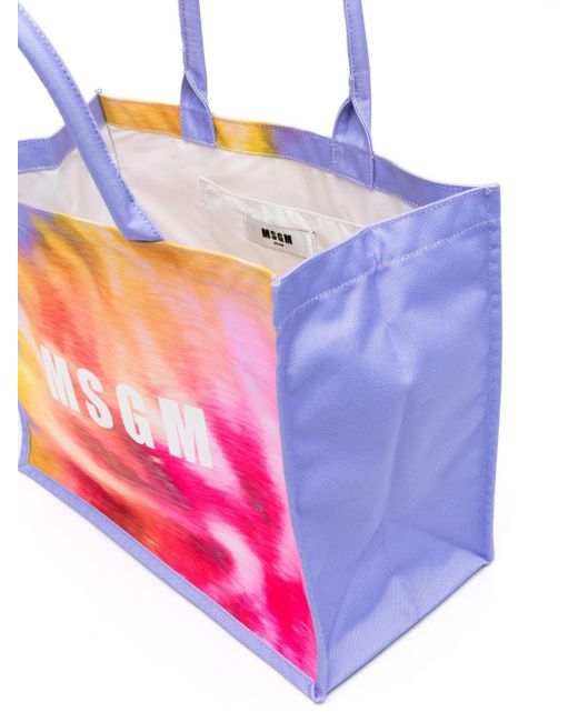 MSGM Pink Abstract-print Tote Bag