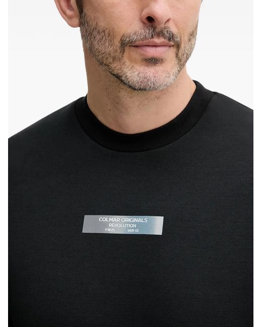 Colmar Black Crew-Neck Appliqué Sweatshirt for men