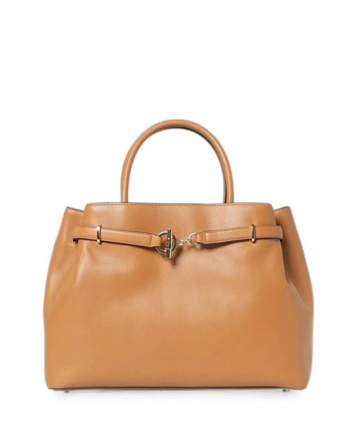 Ralph Lauren Natural Toggle-Fastening Leather Shoulder Bag