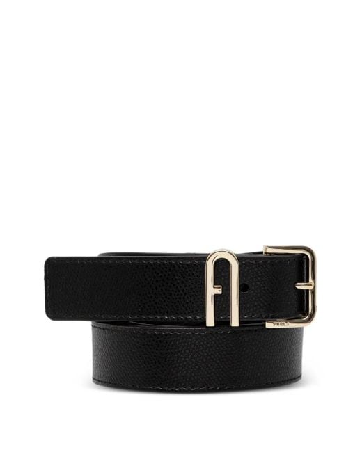 Furla Camelia レザーベルト Black