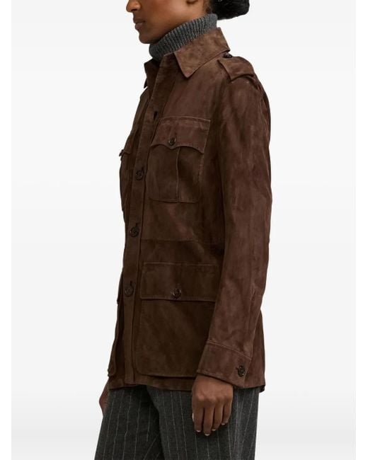 Ralph Lauren Brown Suede Military Jacket