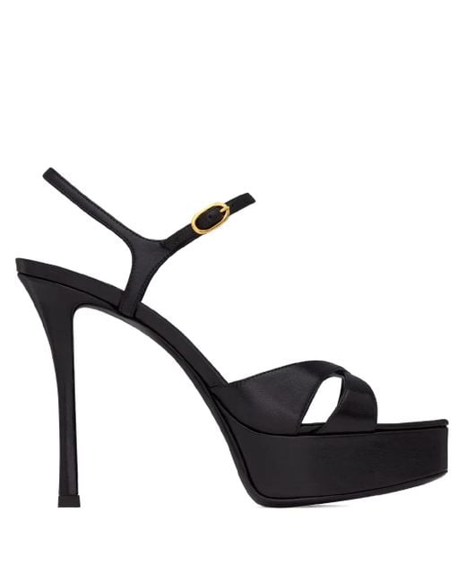 Saint Laurent Black Debbie Platform Sandals 85