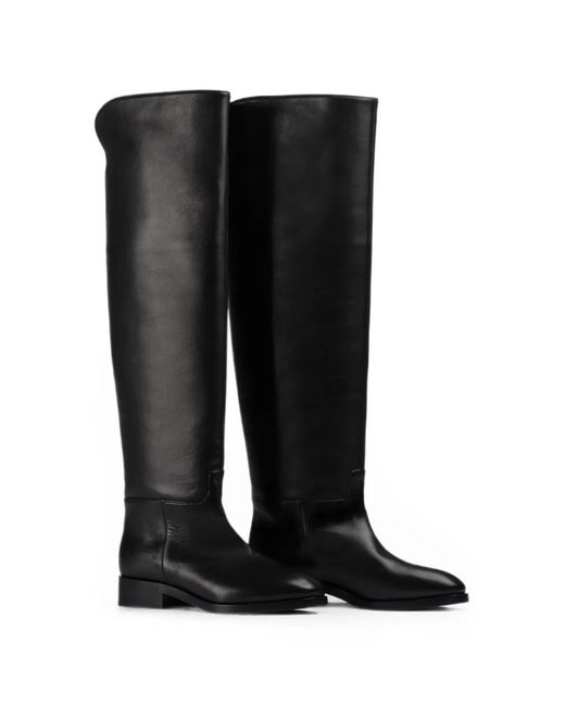 Le Silla Black Charlotte Leather Boots