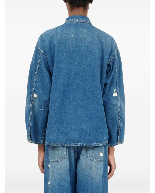 Chemise en jean à effet usé Maison Margiela pour homme en coloris Blue