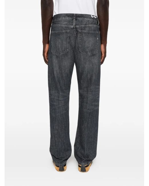 Dondup Gray Faded-Effect Straight-Leg Jeans for men