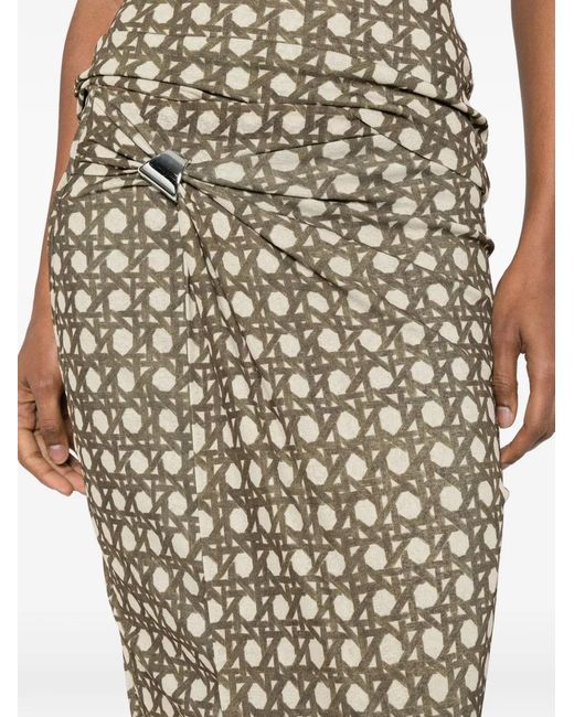 Nanushka Natural Tozi Gathered Maxi Skirt
