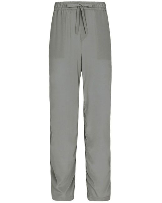 Dolce & Gabbana Gray Wide-leg Silk Track Pants for men